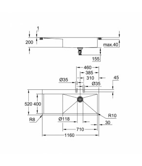 Кухонная мойка Grohe Sink K1000 31582SD1