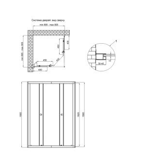 Душевая кабина Qtap Presto New CRM1099SC5 1900х900х900 мм, стекло Clear, без поддона
