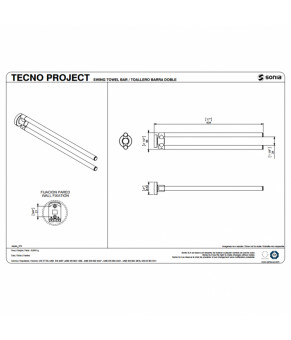 Держатель полотенец двухрожковый SONIA TECNO PROJECT 116867