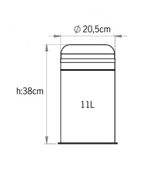Корзина металлическая с поворотной крышкой EFORMETAL PRACTICAL 11л 802