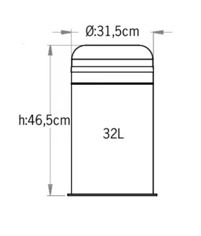 Корзина металлическая с поворотной крышкой EFORMETAL PRACTICAL 32л 806