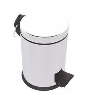 Корзина металлическая с педалью белая 12л EFORMETAL 815B