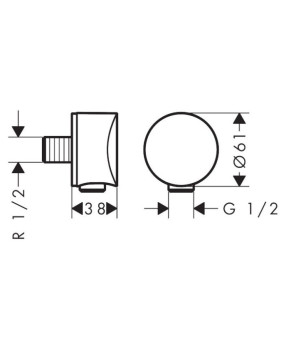 Шланговое подсоединение Hansgrohe FixFit 26453990