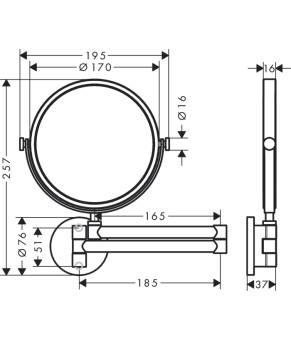 Зеркало Axor Universal Circular 42849000
