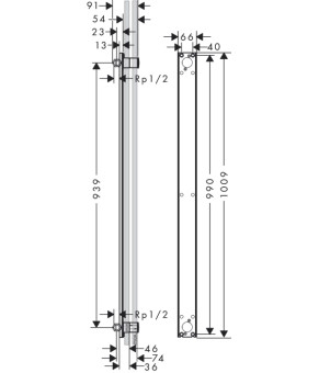 Скрытая часть для душевой трубы Axor One Showerpipe 48798180