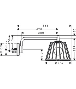 Верхний душ Axor Lamp Shower 26031820