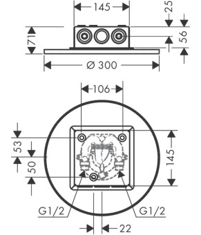 Верхний душ Axor ShowerSolutions 35302250