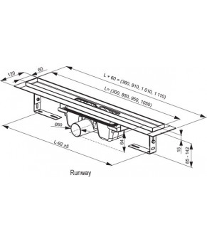 Душевой канал Ravak Runway 950 X01390