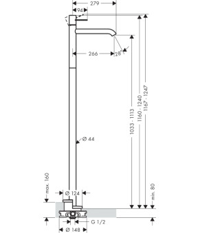 Смеситель Axor Uno 38037310