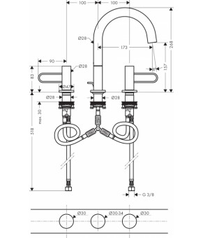 Смеситель Axor Uno 38054990