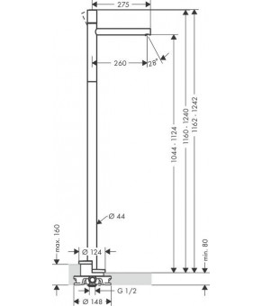 Смеситель Axor Uno 45037250