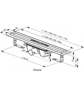 Душевой канал Ravak Chrome 950 X01428