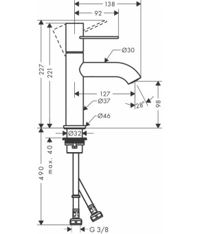 Смеситель Axor Uno 38026310