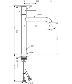Смеситель Axor Uno 38034140