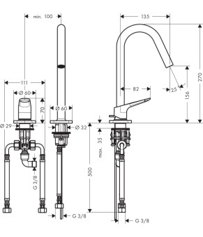 Смеситель Axor Citterio M 34132990