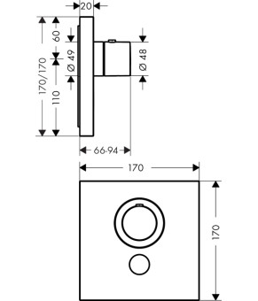 Смеситель Axor ShowerSelect Square 36716820