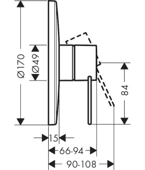 Смеситель Axor Uno 38626330