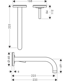 Смеситель Axor Uno 38116140