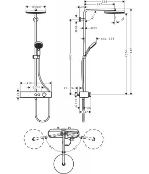 Душевая система Hansgrohe Pulsify Showerpipe 24220000