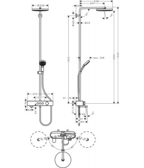 Душевая система Hansgrohe Pulsify Showerpipe 24230000