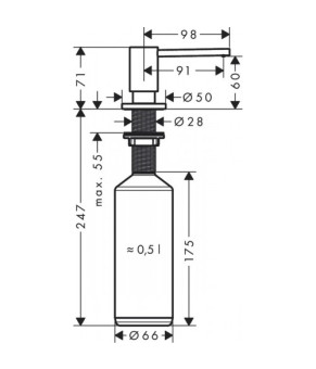 Дозатор моющего Hansgrohe A41 40438670