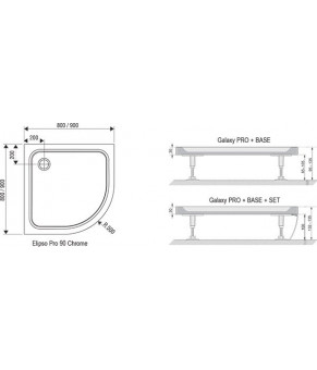 Поддон Ravak Elipso Pro Chrome 80 XA244401010