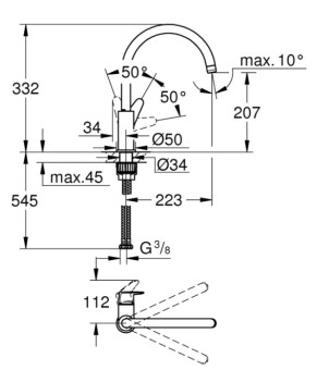 Смеситель Grohe Start Curve 31554001