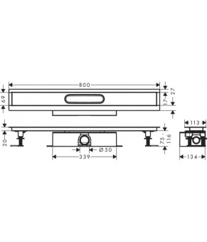Монтажный комплект для каналов Hansgrohe uBox Universal 56024180