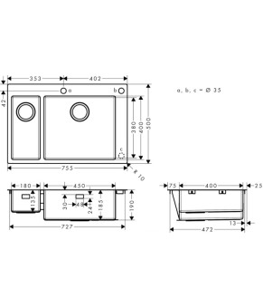 Мойка Hansgrohe S71 S712-F655 43310800