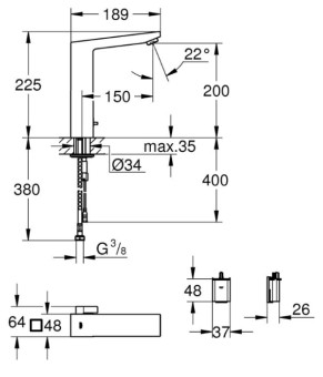 Сенсорный Grohe Eurocube E 36441000