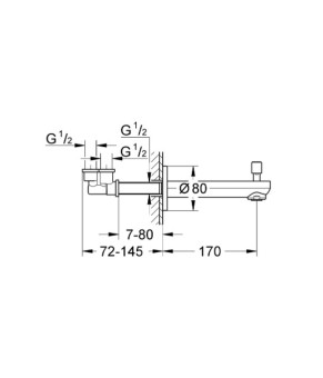 Излив для ванны Grohe Eurosmart 13262000