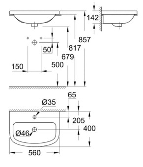 Раковина Grohe Bau Ceramic 39422000