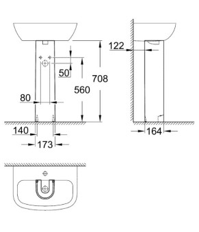 Пьедестал Grohe Bau Ceramic 39425000