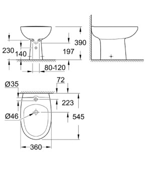 Біде Grohe Bau Ceramic 39432000