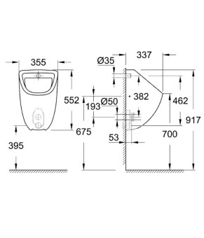 Писсуар Grohe Bau Ceramic 39438000