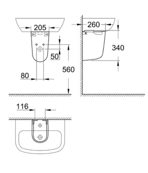 Полупьедестал Grohe Bau Ceramic 39426000