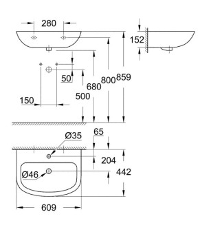 Раковина Grohe Bau Ceramic 39421000