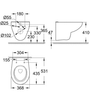 Унитаз Grohe Bau Ceramic 39427000