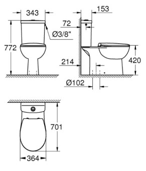 Унітаз-компакт Grohe Bau Ceramic 39346000