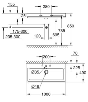 Раковина Grohe Cube Ceramic 3938600H