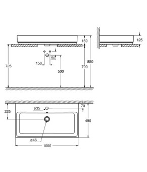 Раковина Grohe Cube Ceramic 3947500H