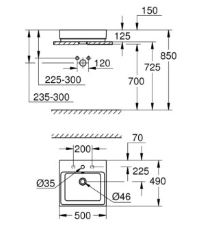 Раковина Grohe Cube Ceramic 3947800H
