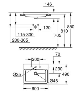 Раковина Grohe Cube Ceramic 3947900H