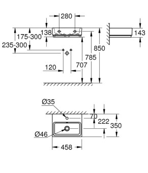 Раковина Grohe Cube Ceramic 3948300H