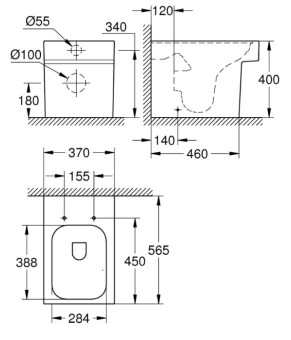 Чаша унітазу Grohe Cube Ceramic Rimless 3948500H