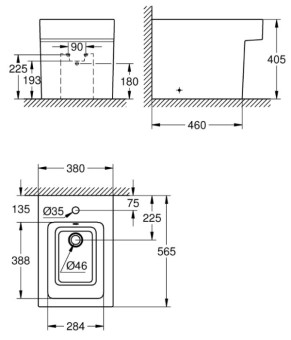 Биде Grohe Cube Ceramic 3948700H