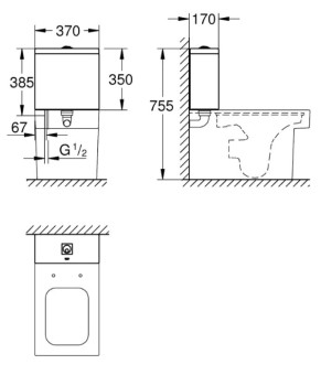 Бачок Grohe Cube Ceramic 39490000