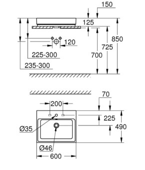 Раковина Grohe Cube Ceramic 3947700H