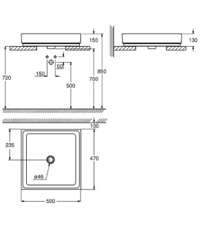 Раковина Grohe Cube Ceramic 3948100H