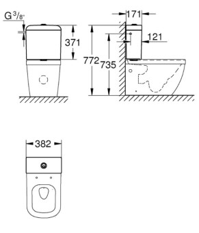 Бачок Grohe Euro Ceramic 39333000